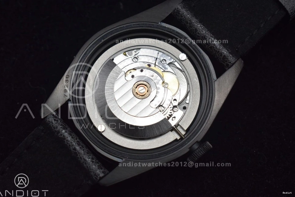 Strap Bay on Bezel DLC Best A2824 Edition Black Leather 1:1 ZF Dark V5 Heritage Distressed Black 0116